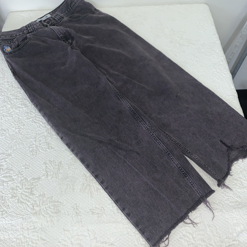 Vintage Polar Skate Co. '93! Denim Jeans Size 30x25 JNCO Style Black Thrashed